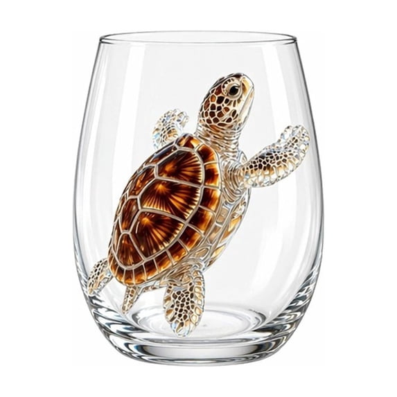 Clearance! POSORJU Artisanal Glassware, Ocean Animal Artisan Glassware Collection, Artistic Drinking Glass, Coastal Home Decor Gift for Ocean Lovers ()