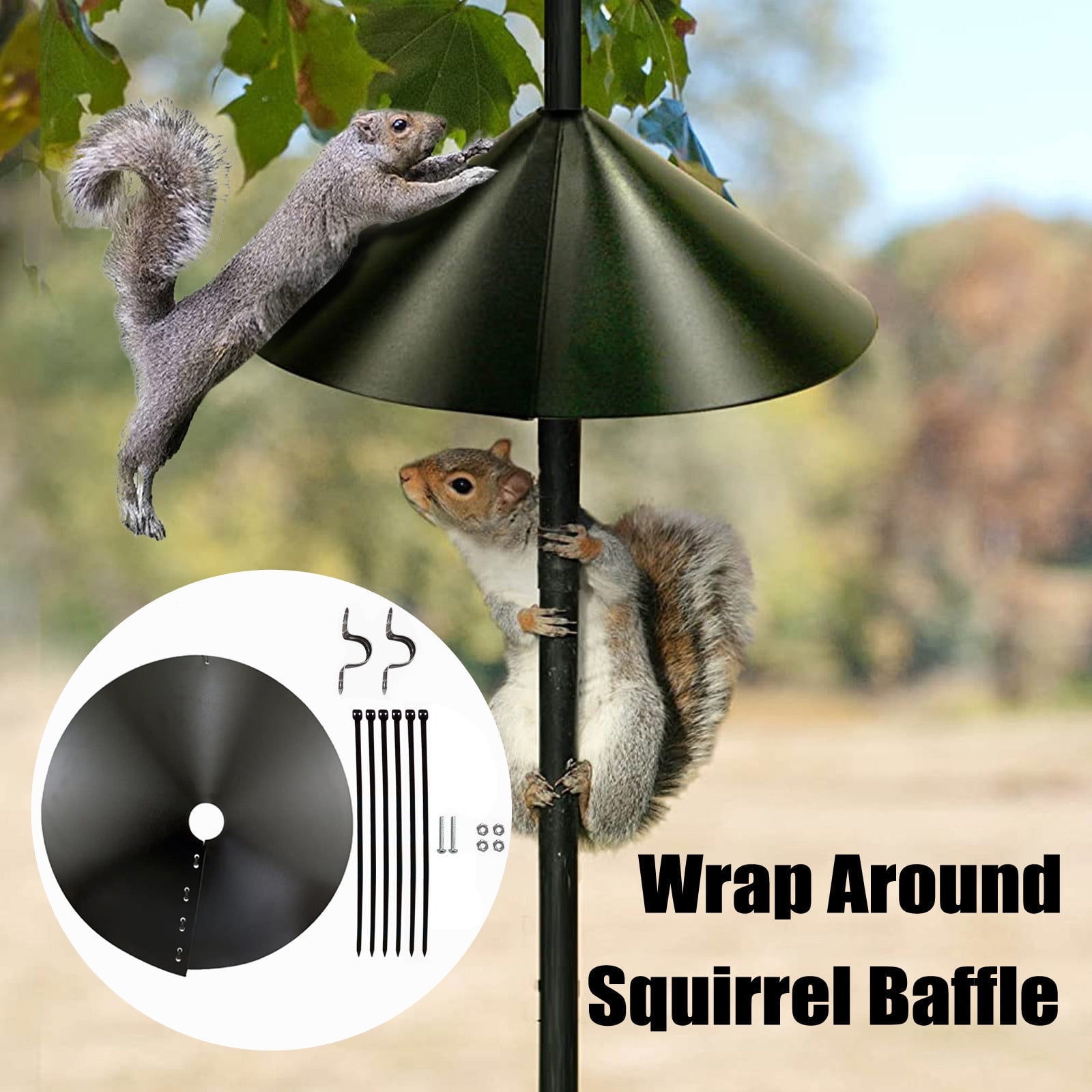 Clearance！ PP Plastic Baffle 12 Squirrel Bird Suit Feeder Inch Protects