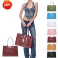 thumbnail image 1 of Clearance PVC Tote Bag for Women, Waterproof Jelly Beach Bag Top Handle Hobo Handbag, Wipe Clean, Lightweight, 1 of 8