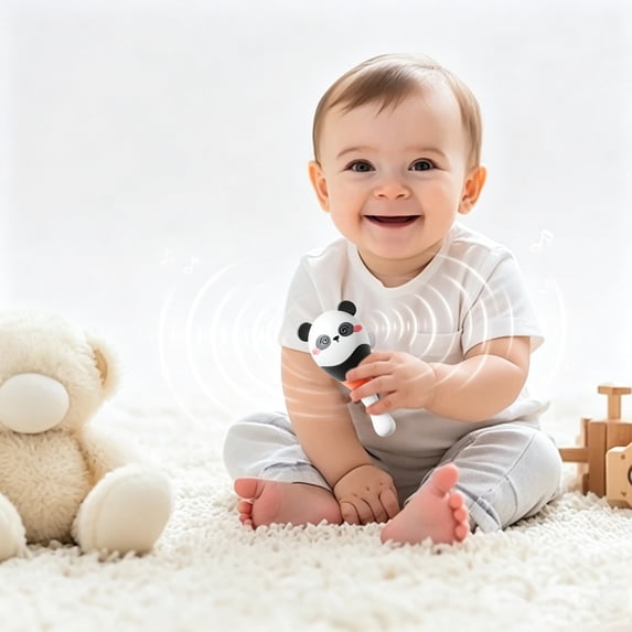 Clearance!Panda Maracas Infant Sensory Rattle Toy, Early Development Easy-Grip Shaker for Babies 0-3 3-6 6-12 Months, Stimulates Auditory & Tactile Senses, Safe Newborn Gift,Stocking Stuffer