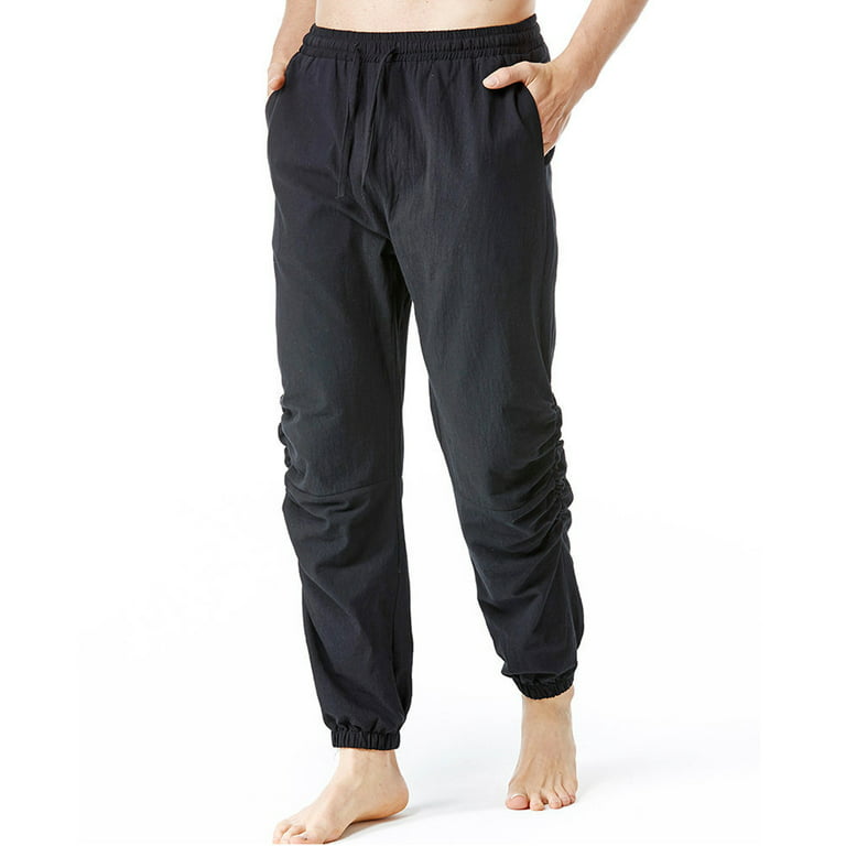 Clearance Pants! MIARHB Drawstring Elastic Waist Trousers Jogging Yoga  Speedy Black S 