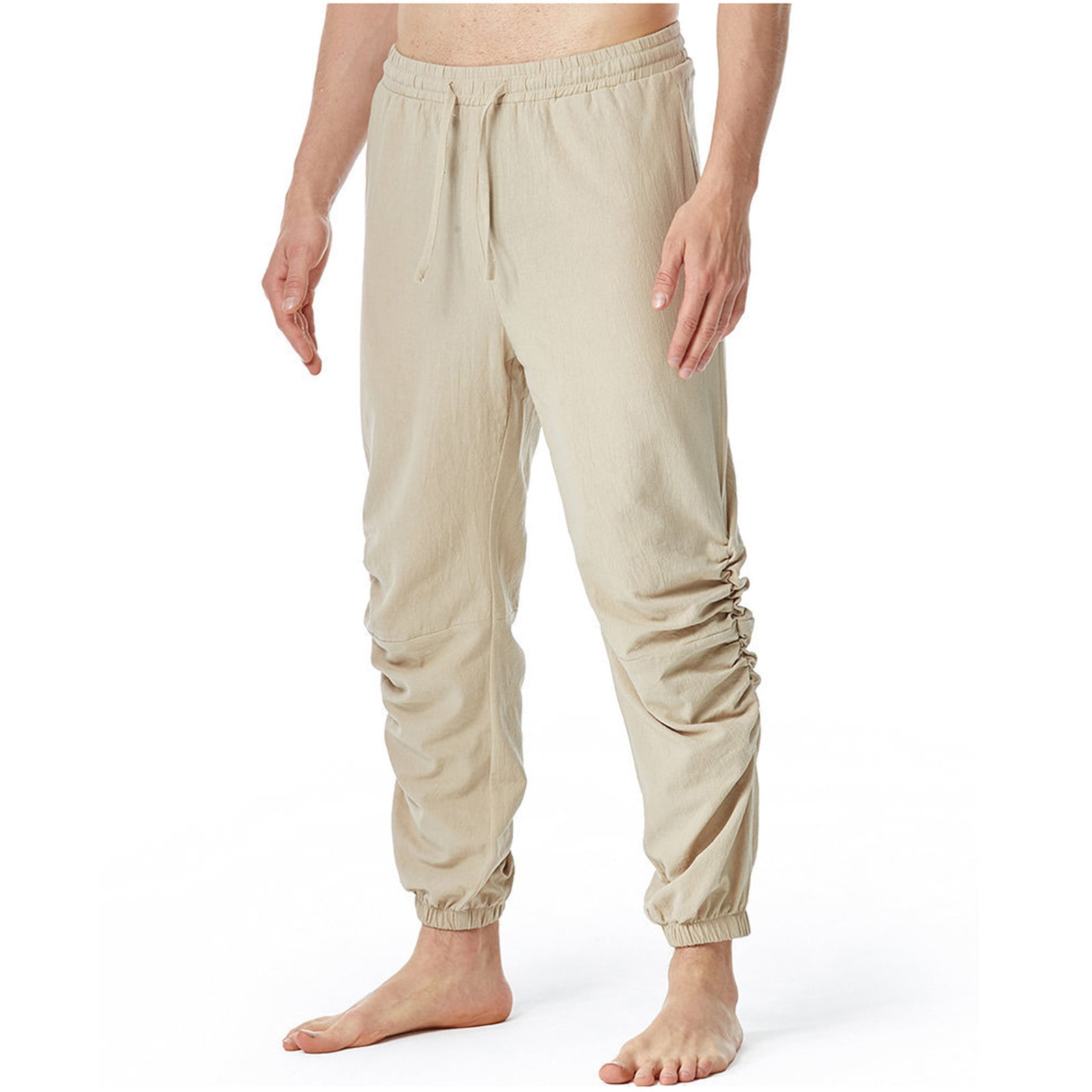 Clearance Pants! MIARHB Drawstring Elastic Waist Trousers Jogging Yoga  Speedy Khaki XXXL 