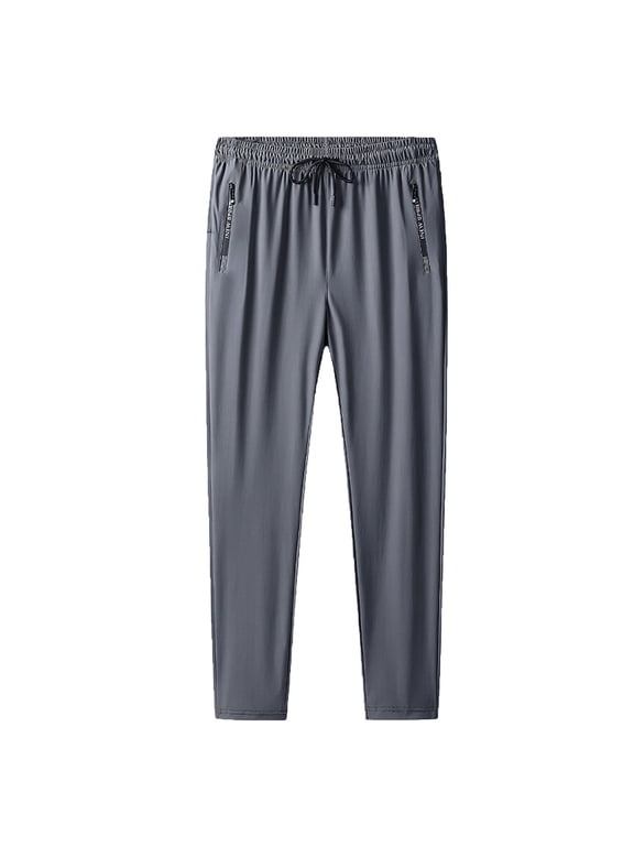 Pants for Men Big and Tall Men's Joggers Men's Outdoor Pants Straight Leg Thin Conditioning Pants Casual Sports Pants Bundle Feet Full Length Pants Ndbuld,Gray,3XL