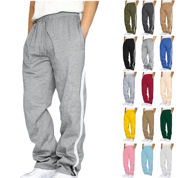 Travel Pants Big and Tall Men's Joggers, Lightweight Lounge Pants Men Splicing Overalls Casual Pocket Sport Work Casual Trouser Full Length Pants Ndbuld,Gray,M