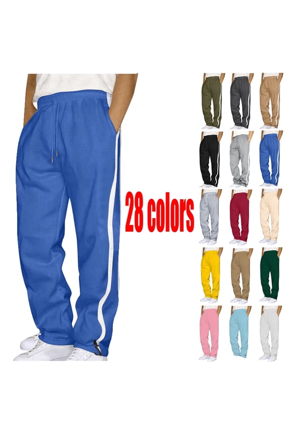 Pants for Mens Big and Tall Men's Joggers, Lightweight Lounge Pants Men Splicing Overalls Casual Pocket Sport Work Casual Trouser Full Length Pants Ndbuld,Blue,3XL