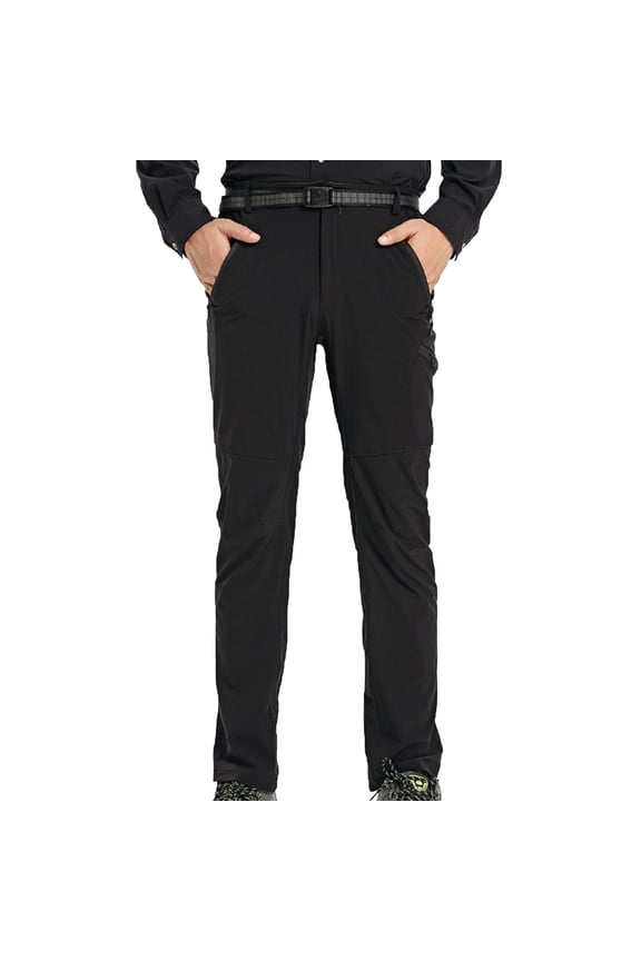 Pants Mens Fleece Lined Pants with Zipper New Fashion Casual Daily Holiday Formal Print New Business Slim Straight Trousers Men's Suit Pants Men West Black Dress Pants Black XXXXL