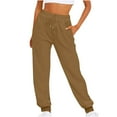 thumbnail image 1 of Clearance Pants for Women Under 10 Womens High Waisted Sweatpants Drawstring Jogger Sweat Pants Bottom Workout Trousers, 1 of 4