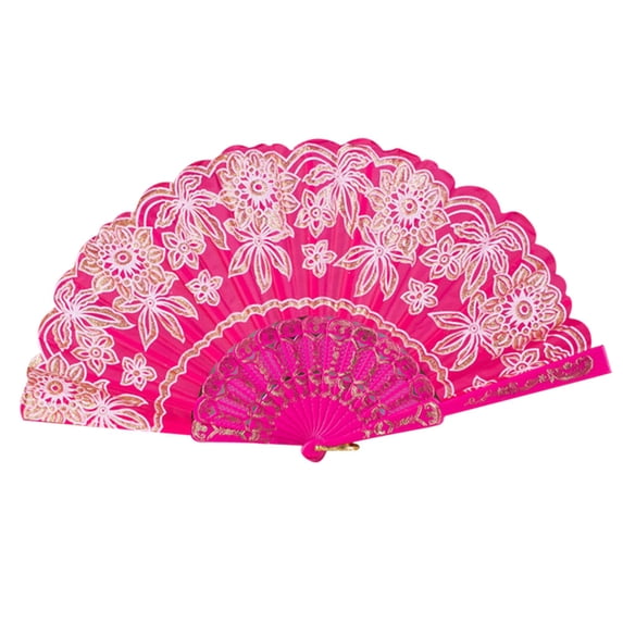 Clearance Paper Fans set under $1,Chinese Style Dance Wedding Party Lace Silk Folding Hand Held Flower Fan HOT