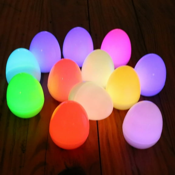Clearance Party Light-up Decoration under $10,12 Piece LED Glowing Artificial Easter Egg Ornaments For Indoor Decorations
