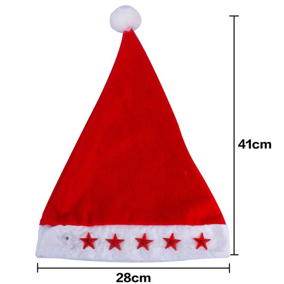 Clearance Party Light-up Decoration under $5,Luminous Santa Led Hat For Adult Star Flashing Glowing Hat Christmas Red Home Decor