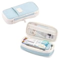 thumbnail image 1 of Clearance! Korean Style Pencil Case - Pastel Color Block Expandable Canvas Pencil Pouch, Transformable Simple for School,Sky Blue, 1 of 7