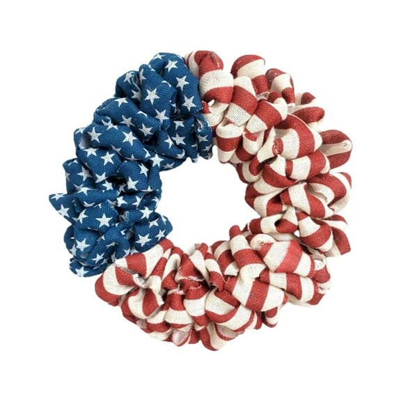 Clearance! Patriotic Burlap Wreaths 4Th of July Summer Burlap Stripe and Printed Wreath for the Front Door Memorial Day American Flag Printed Wreath for Indoor and Outdoor