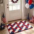 thumbnail image 1 of Clearance! Patriotic Checkered Doormat Red White Blue Geometric Entry Rug 4th Of July Independence Day Non Slip Floor Mat for Front Door Porch Mudroom Patio Summer Party Welcome Mat Cookout Decor, 1 of 6