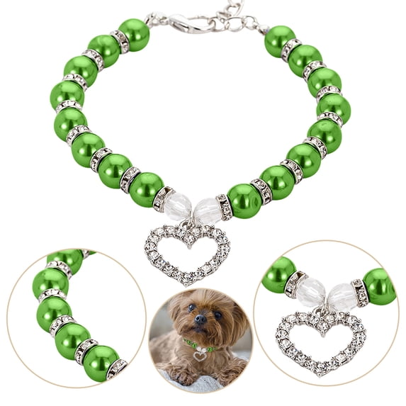 Clearance! Pearl & Diamond Decor Pet Collar Adjustable Dog Cat Collar Sparkling Jewelry Pet Neck Chain Comfortable Pet Accessory for Small Medium Dogs & Cats