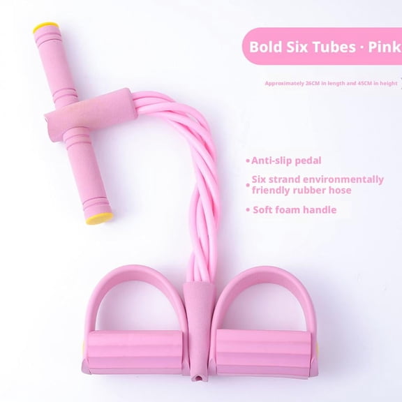 Clearance!Pedal Resistance Bands with Handles, Durable 6-Tubes Multifunction Pedal Resistance Band, Natural Rubber Foot Pedal Resistance Bands, Fitness Resistance Bands for Abdomen, Waist, Arm, Leg