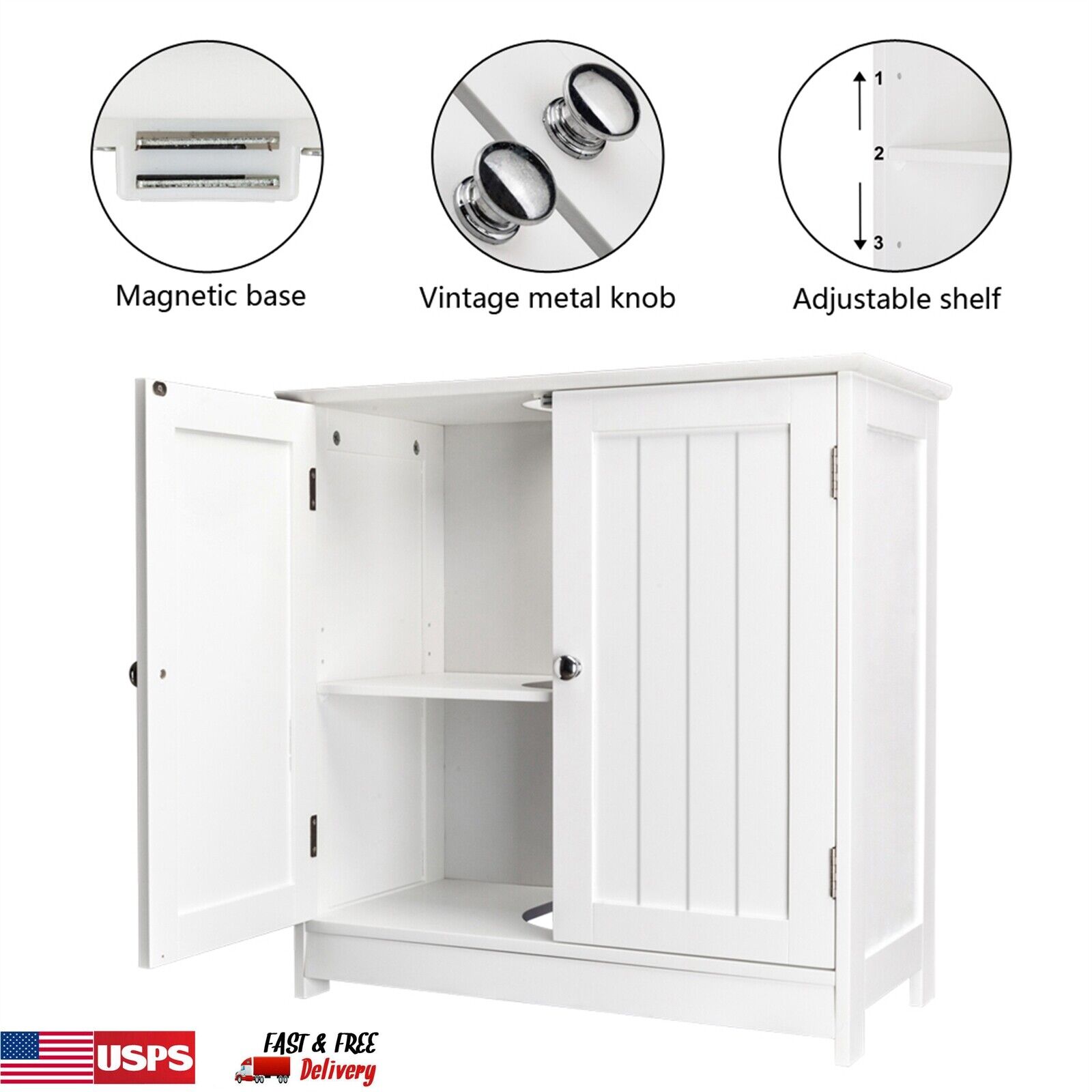 Clearance! Pedestal Under Sink Storage Bathroom Vanity with 2 Doors