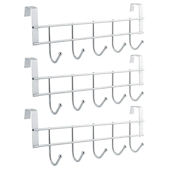 Clearance! Pedty Heavy Duty Over Door Hanger Stainless Steel for Coats Robes,Over The Door Hooks,3*Hook,Hanging Towel Rack Back of Bathroom Bedroom Door,