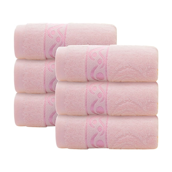 Clearance ! Pedty Thin Hand Towel Bath Towel Sets 6Pc Towels (34×74Cm) Soft, Absorbent and Premium Bathroom Wash Cloth - Extra-Absorbent | Fingertip Towel | Hotel Towel| Spa Towel Pink
