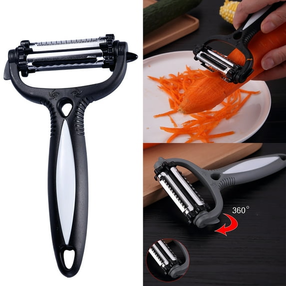 Clearance Peeler under $5 3in1 Fruit Vegetable Carrot Potato Peeler Cutter Slicer Amazing Health Black