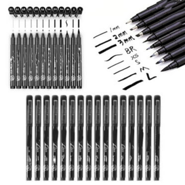 Clearance Pen under $10 8/12Pcs Calligraphy Pens Brush Marker Art Drawing Pen Set Writing Black Needle Pen Comic Design Border Art Hook Pen Hand Drawn Sketching Pen 8/12ml