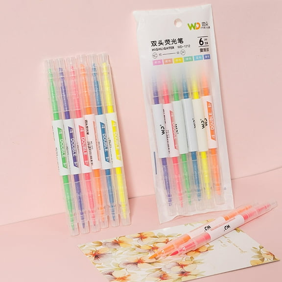 Clearance Pen under $5,60ml Glitter Highlighter Markers 6 Pack Set B Chisel Tip Highlighters Assorted Colors Glitter Highlighters Pens For Students Adults Journaling Coloring