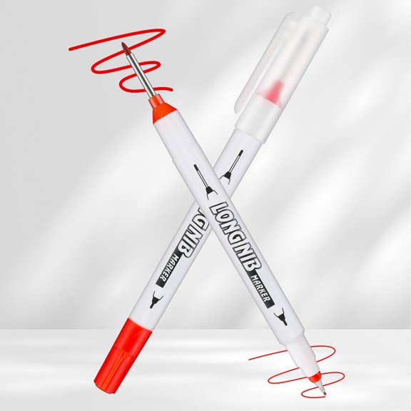Clearance Pen under $5,Deep Hole Marker Pens Ink Deep Reach Markers 20mm/0.79 Inch Double Headed Long Nose Marker Scriber Pen For Woodworking 10ml