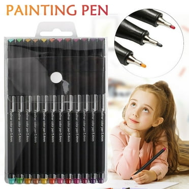 Clearance Pen under $5 Set 12 Dry Colored Pens 3ML Drawing Markers Tip Pen Fast Signing Pen Painting office Stationery
