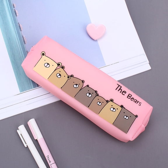 Clearance Pen under $5,Zipper Pen Bag Large Capacity Pencil Case Cute Cartoon Pencil Case