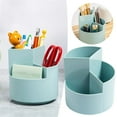 thumbnail image 1 of Clearance Pencil Barrel under $5,Rotating Pen Holder Blue Desk Pencil Pen Holder 3 Slots 360 Spinning Pencil Pen Office Supplies Desktop Storage Organizer Cute Pencil Cup Pot For Home Office K, 1 of 9