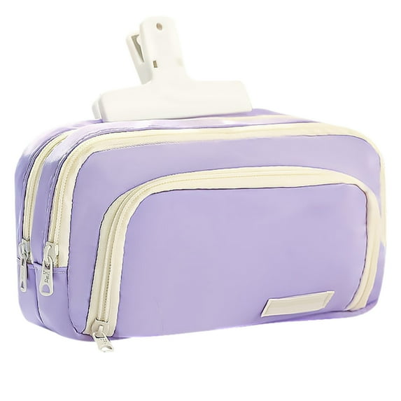 Clearance Pencil Case Box, Tyeign Large Capacity Pencil Case Fabric office Organizer for scholars Pens Markers & Rulers (10.2X7.5 Inches) Pencil Boxes Purple