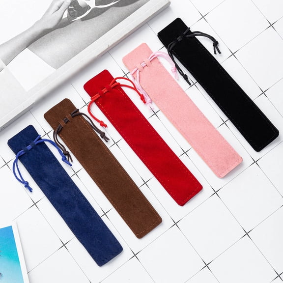 Clearance Pencil Case Under $5 Crystal Pen Velvet Pencil Case Multi Color Double Sided Thickened Velvet Drawstring Pencil Case Gift,1PC,Blue