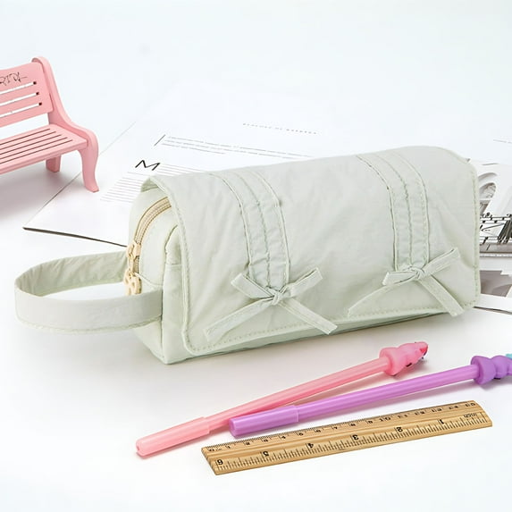 Clearance Pencil Pouch, Bow Pencil Case High Pencil Case Large Capacity Stationery Bag for Middle Campus And Elementary Campus Students Back to College