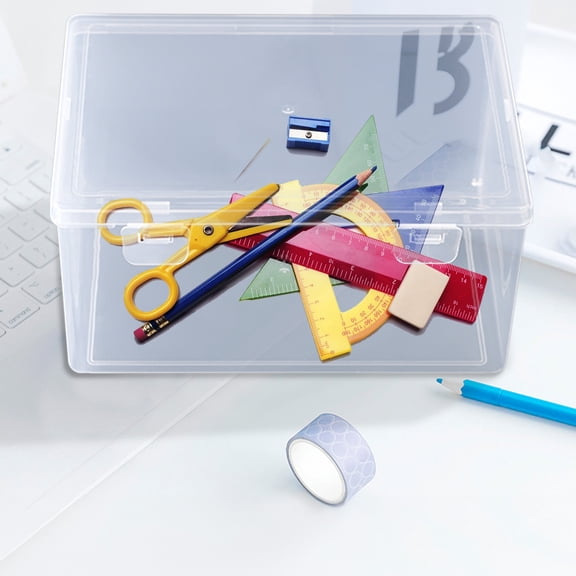 Clearance Pencil Pouch, Extra Large Capacity Plastic Pencil Box, Office Supplies Storage Organizer Box for Gel Pens Erasers Tape Pens Pencils Back to College