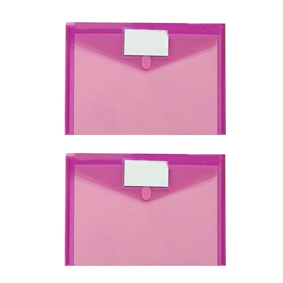 Clearance Stationery Bag under $5 2 Pack Plastic Envelopes Poly Envelopes Sooez Clear Document Folders US Letter A4 Size File Envelopes With Label Pocket & Snap Button For Organization Assorted