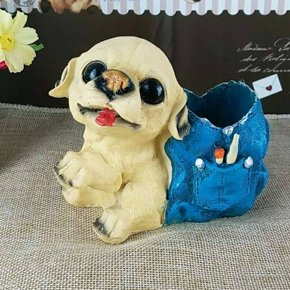 Clearance Pencil case under $5,Dog Pen Holder Decoration Brush Holder Desk Storage Decoration Desktop Pen Holder Best Gifts Exquisite Crafts Home Statue Decoration 1PC