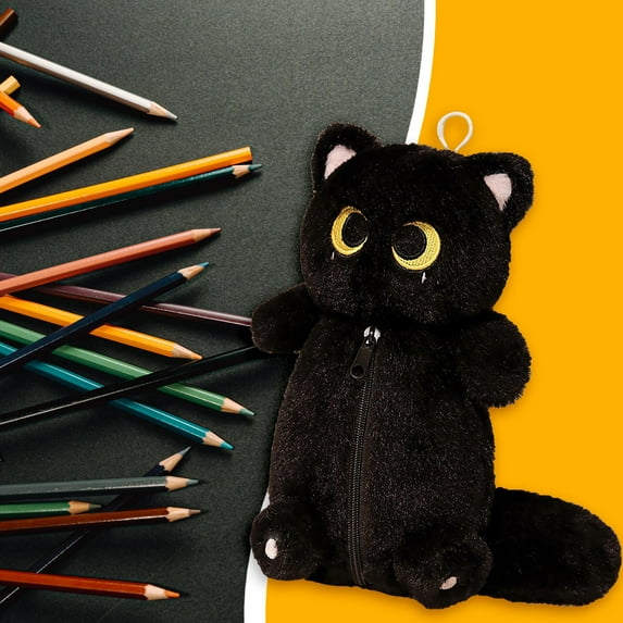 Clearance Pencil case under $6,Fluff Plush Cute Animal Puppy Cat Bunny Pencil/Pen Pouch Soft Cosmetic Bag Tote/Travel Organizer Large Capacity 1PC