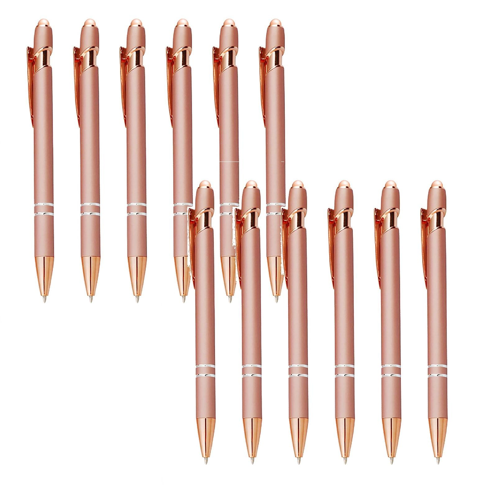 Clearance Pencil curler under $20,Bobasndm 12 Pack Rose Gold Ballpoint Pen With Stylus Tip 1.0 Mm Smooth Writing Pens Metal Stylus Pens For Screens（10ml） 2PC