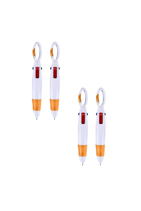 Clearance Pencil curler under $5,Pack Of 2pc Mini 4 In 1 Multi Colored Ink Ballpoint Pens With Keychain For Adults Kids School Stocking Stuffers And Gifts And Party 10ml 2PC