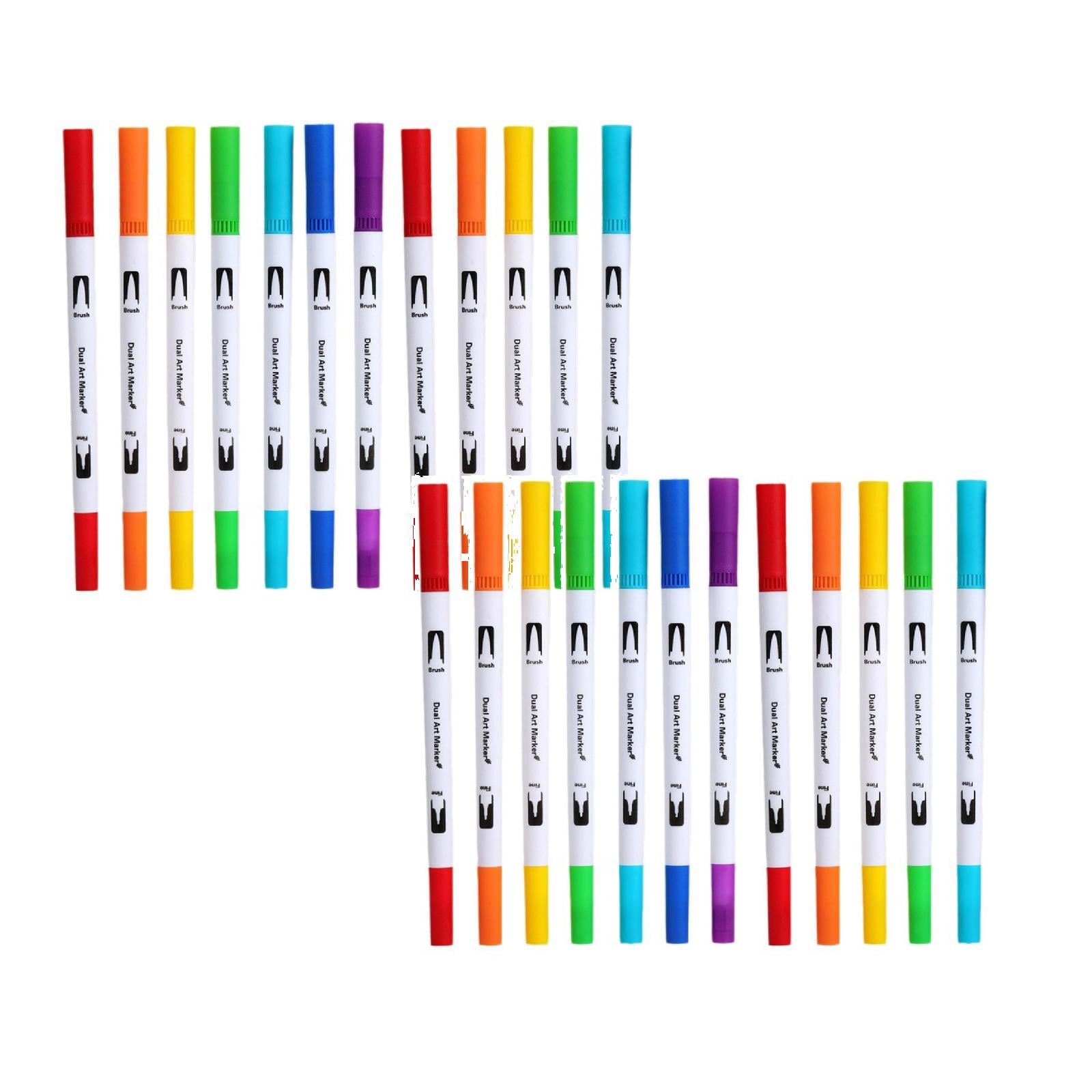 Clearance Pencil curler under $6,Brush Marker Pens 24 Colors Art Markers With Fine And Brush Tip Coloring Markers For Adults Markers For Journaling Calligraphy Drawing Sketching Doodling Illust