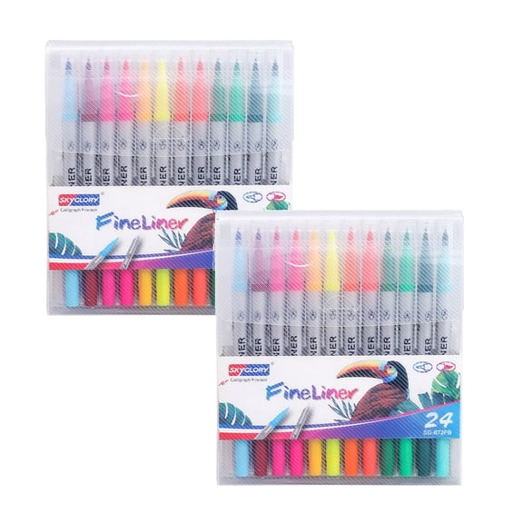 Clearance Pencil curler under $20,Child Color Pen Set Marker Watercolor Brush Oily Colored Drawing Fineliner Pen 2PC
