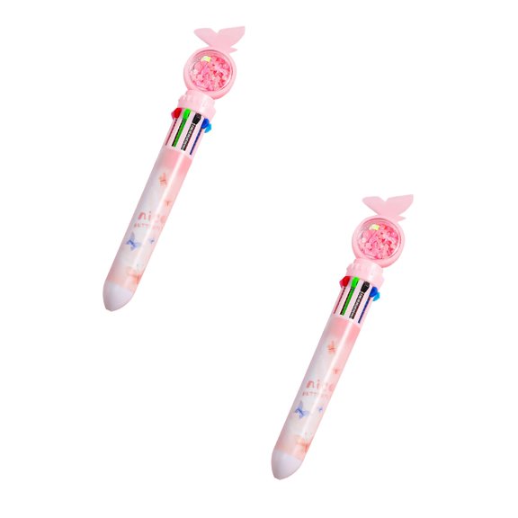 Clearance Pencil curler under $5,Ballpoint Pen Push Type 10color Allinone Color Multifunction Marker 1ML 2PC