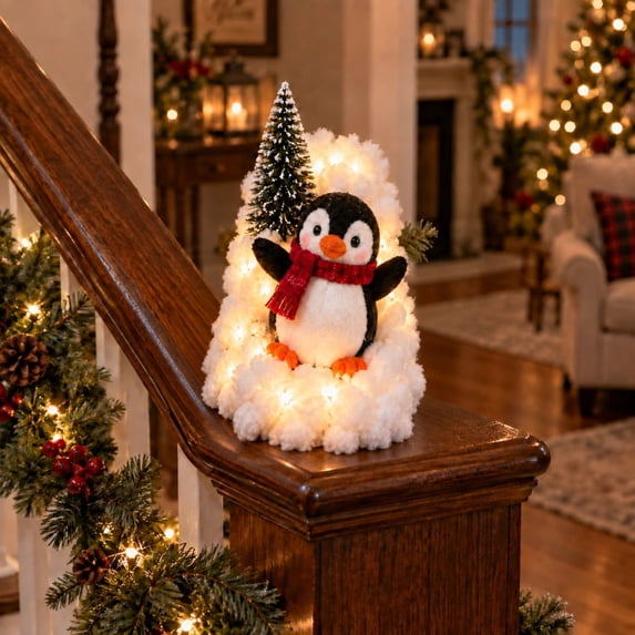 Clearance!Penguin Christmas Stair Snow Decor, Penguin Christmas ...