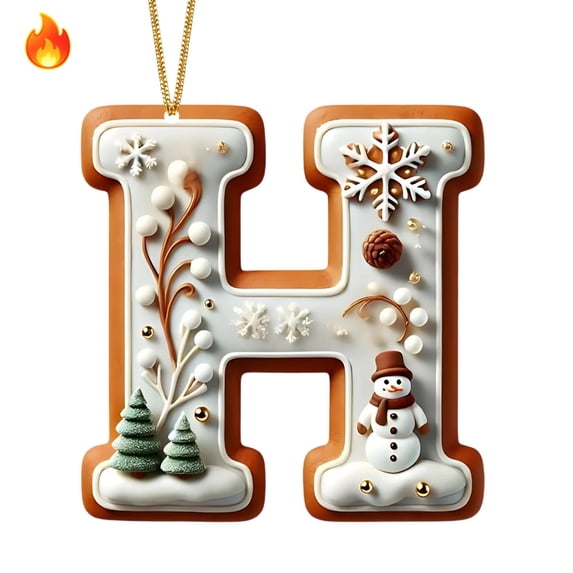 Clearance Personalized Christmas Ornaments, Letter H Clear Christmas Tree Ornaments, Christmas Tree Hanging Decorations for Xmax Tree