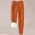 thumbnail image 1 of Petite Sweatpants for Women Women's Warm Lined Athletic Sweatpants High Waisted Jogger Pants Fleece Lined Winter Thicken Outdoor Long Pants Fleece Lined Pants Women Orange L, 1 of 3