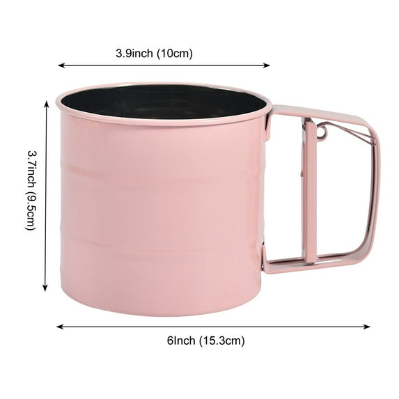 Clearance! Pgeraug Kitchen Gadgets, Bakeware, Flour S Ifter for Baking, Semi-Automatic Powdered Sugar Sieve with Hand Press Pink