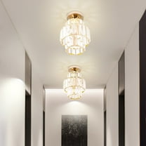 PGYONG Chandelier Crystal Ceiling Light Semi Mount Ceiling Lighting Fixture Modern Crystal Ceiling Lamp Decorative light gold