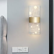 VANLOFE Wired Acrylic Wall Light,Modern Warm LED Wall Light,Luxury Indoor Golden Wall Light for Living Room Bedroom Bathroom Corridor Doorway Stairs,Bedside,Modern Wall Lamp Gold