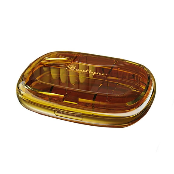 Hvmvliv Pills Organizer Tablets Organizer Portable Small 6-Compartments Vitamin Organizer Pills Case Weekly 6 Day Pills Containers With Lid(4.13x3.19x1.02in)