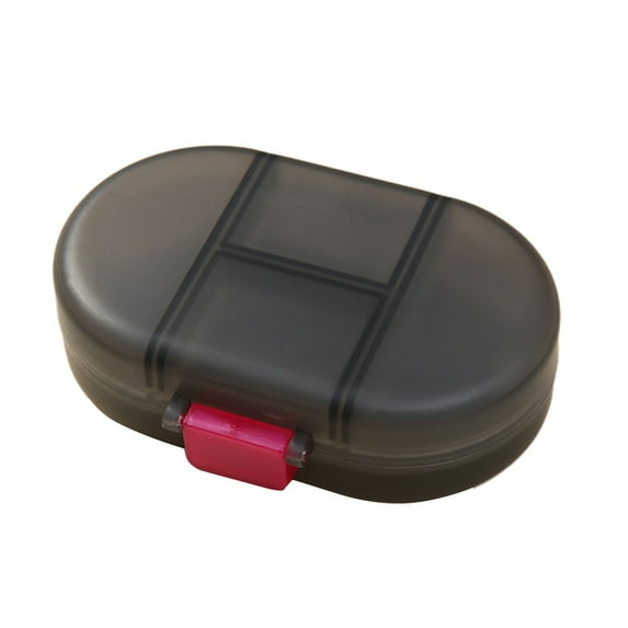 Hvmvliv Pills Organizer Vitamin Organizer 8-Compartment Portable Round Pills Box Humidity Proof Pills Containers Freestanding Pills Case(4.33x3.14x1.18in)