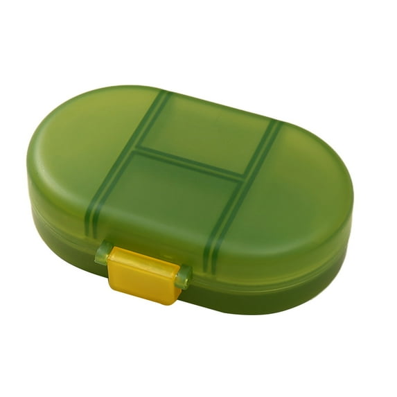 Hvmvliv Pills Organizer Vitamin Organizer 8-Compartment Portable Round Pills Box Humidity Proof Pills Containers Freestanding Pills Case(4.33x3.14x1.18in)